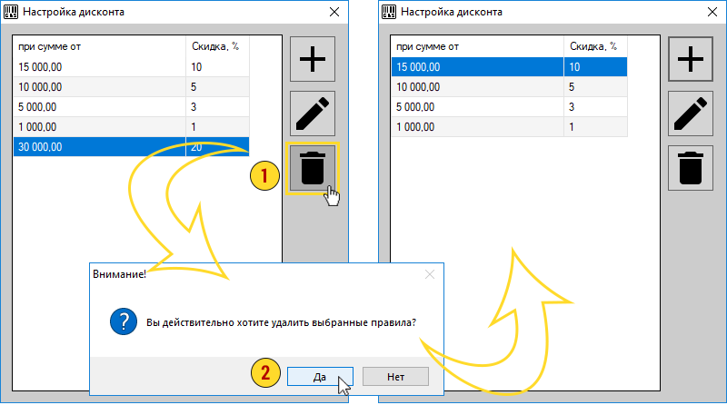 Настройка дисконтной системы